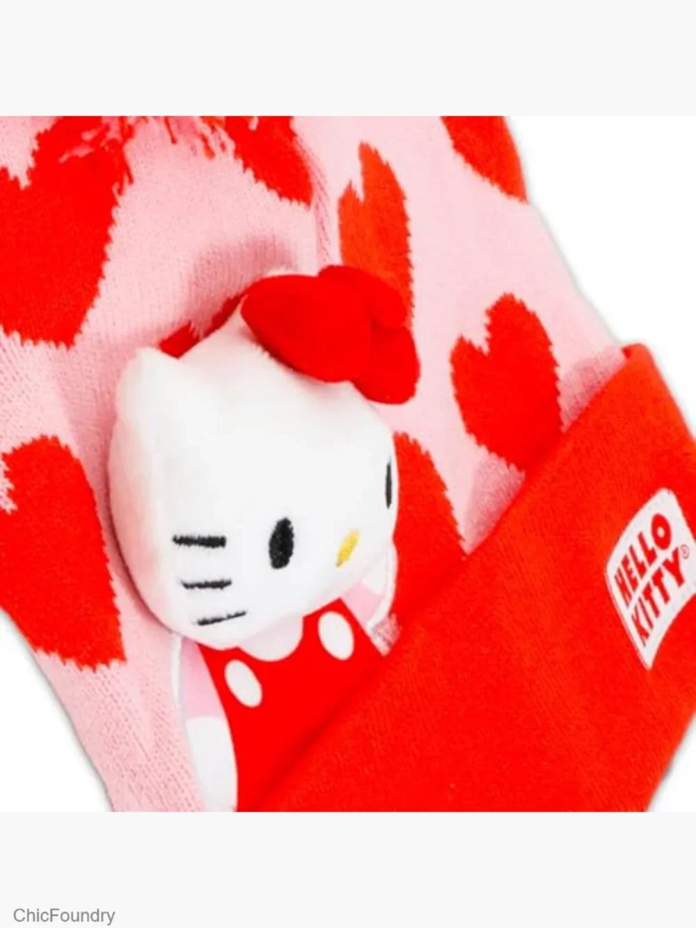 Girls Winter Hat and Gloves Set with Stickers